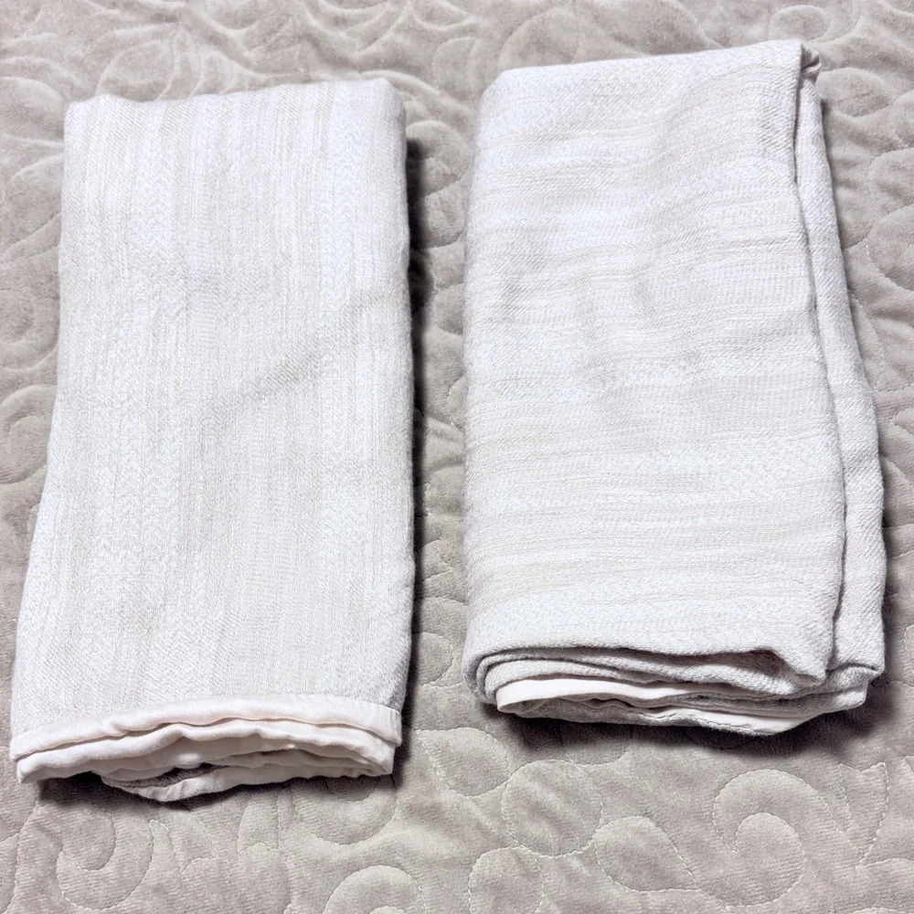 West Elm TENCEL Lyocell Duvet Cover Set Sand Full/Queen Euro Shams Reversible